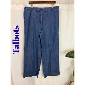 Talbots Wide Leg Denim Pants Size 16 | High Rise Relaxed Fit Blue Jeans